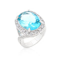 Avera Oval Topaz Cocktail Ring in Light/Pastel Blue by Avera Group