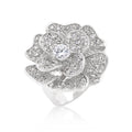 Avera Large Flower Cubic Zirconia Cocktail Ring in 14k Hamilton Gold by Avera Group