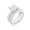 Avera Cubic Zirconia Round Cut Pave Ring Set in Sterling Silver