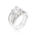 Avera Princess Cut Cubic Zirconia Triple Bridal Set in Silver by Avera Group