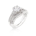 Avera Art Deco Round Cut Bridal Set in Radiant Silver by Avera Group