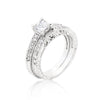 Avera Princess Cut Filigree Bridal Ring Set in Sterling Silver