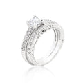 Avera Princess Cut Filigree Bridal Ring Set in Sterling Silver by Avera Group
