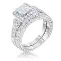 Avera Art Deco Princess Cut Bridal Set in Sterling Silver by Avera Group