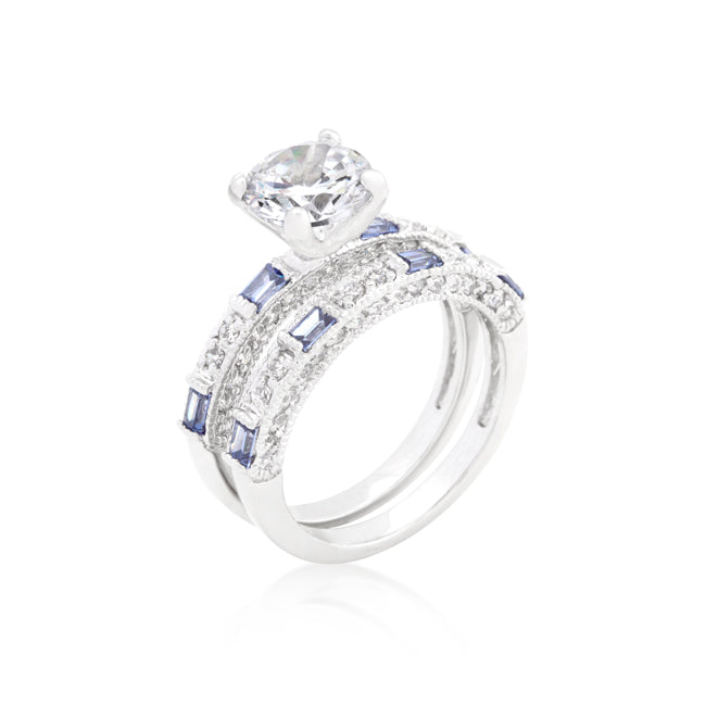 Avera Tanzanite Cubic Zirconia Ring Set in Sterling Silver by Avera Group