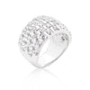 Avera Princess Cut Channel Set Sterling Silver Ring Size 5