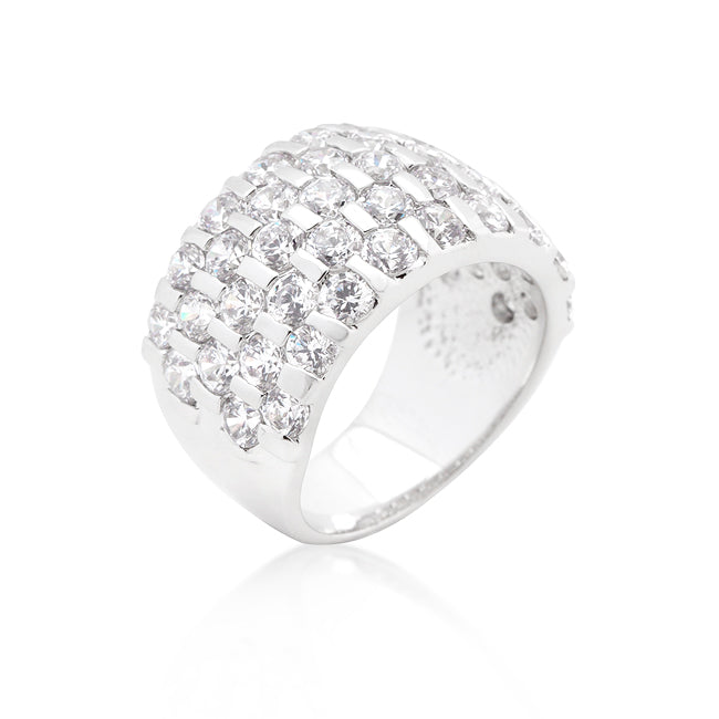 Avera Princess Cut Channel Set Sterling Silver Ring Size 5 by Avera Group