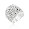 Avera Cubic Zirconia Pave Abstract Ring in Sterling Silver