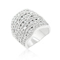 Avera Cubic Zirconia Pave Abstract Ring in Sterling Silver by Avera Group