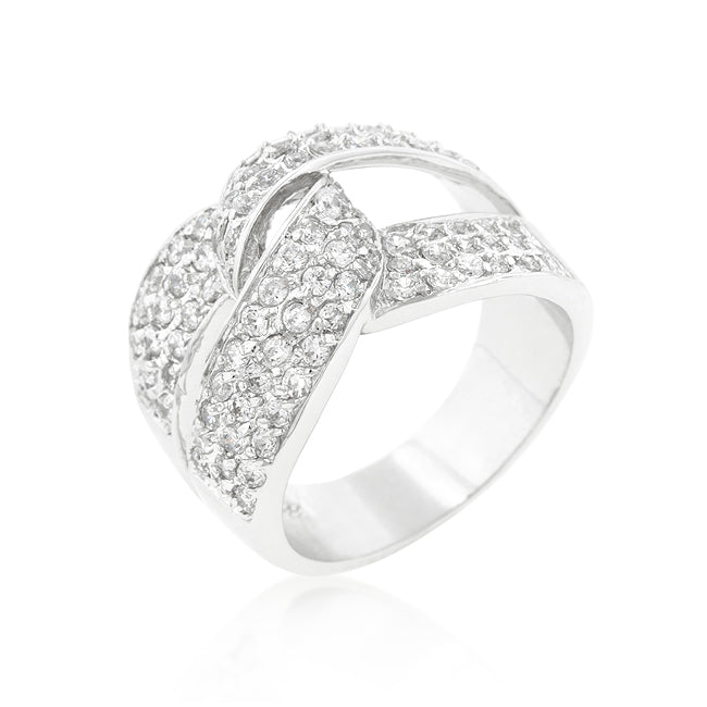 Avera Cubic Zirconia Knot Ring in Polished Silver by Avera Group