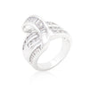 Avera Jewelry Channel Set Overlap Ring in Sterling Silver