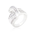 Avera Jewelry Channel Set Overlap Ring in Sterling Silver by Avera Group