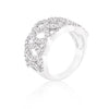 Avera Cubic Zirconia Circular Ring In Polished Silver