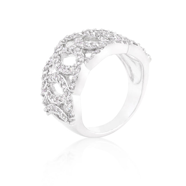 Avera Cubic Zirconia Circular Ring In Polished Silver by Avera Group