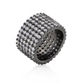 Avera Wide Pave Cubic Zirconia Ring In Black Finish by Avera Group