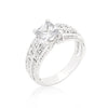 Avera Princess Cut Cubic Zirconia Engagement Ring in Silver
