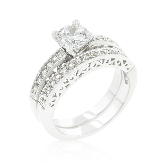 Avera Filigree Engagement Set in Sterling Silver by Avera Group
