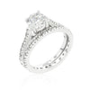 Avera Glistening Engagement Ring Set in Sterling Silver