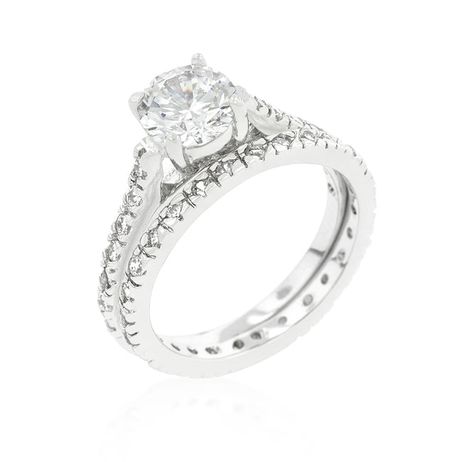 Avera Glistening Engagement Ring Set in Sterling Silver by Avera Group
