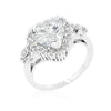 Avera Heart Halo Engagement Ring in Sterling Silver
