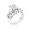 Avera Engagement Set with Large Center Stone in Sterling Silver