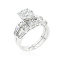Avera Engagement Set with Large Center Stone in Sterling Silver by Avera Group