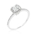 Avera Princess Cut Halo Engagement Ring in Sterling Silver by Avera Group