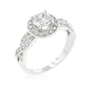 Avera Round Cut Halo Engagement Ring in Sterling Silver