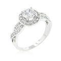 Avera Round Cut Halo Engagement Ring in Sterling Silver by Avera Group