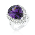 Avera Cubic Zirconia and Cocktail Ring in Purple by Avera Group