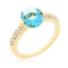 Avera Coronation Engagement Ring In 18k Gold Plated Silver