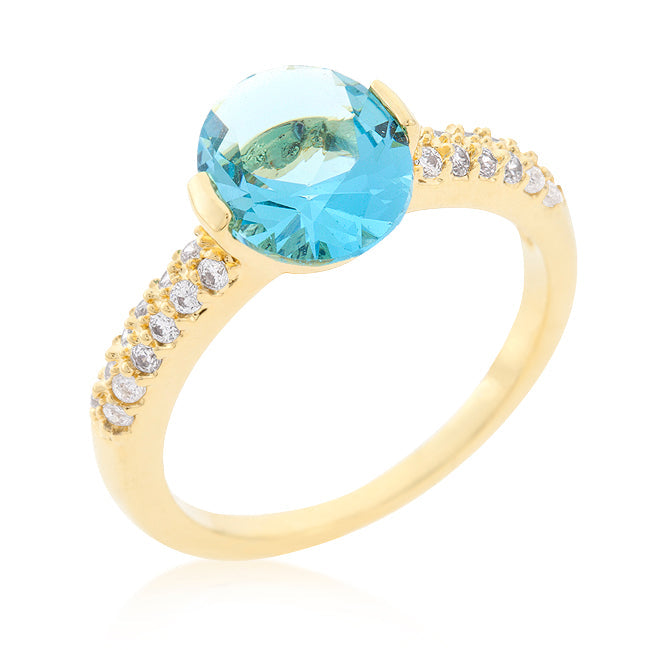 Avera Coronation Engagement Ring In 18k Gold Plated Silver by Avera Group