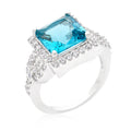 Avera Halo Style Princess Cut Cocktail Ring in Turquoise/Aqua by Avera Group