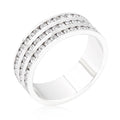 Avera Triple Row Crystal Eternity Band in Silver Tone by Avera Group