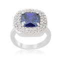 Avera Micropave Bridal Cocktail Ring in Rhodium Finish by Avera Group