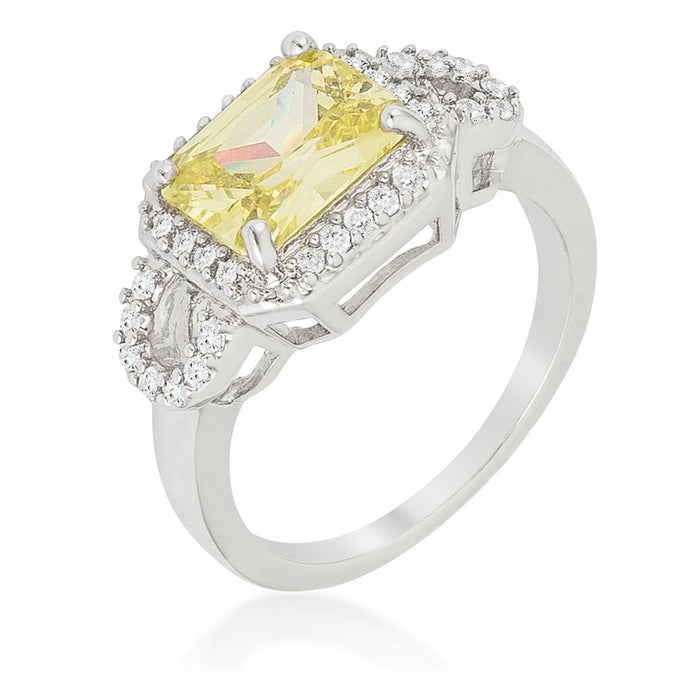 Avera Radiant Cut Halo Ring in 18k Yellow Gold by Avera Group