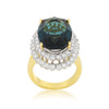 Avera Two-Tone Double Halo Cocktail Ring in Multi-Metal Finish