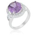 Avera Amethyst Halo Cocktail Ring in Sterling Silver by Avera Group