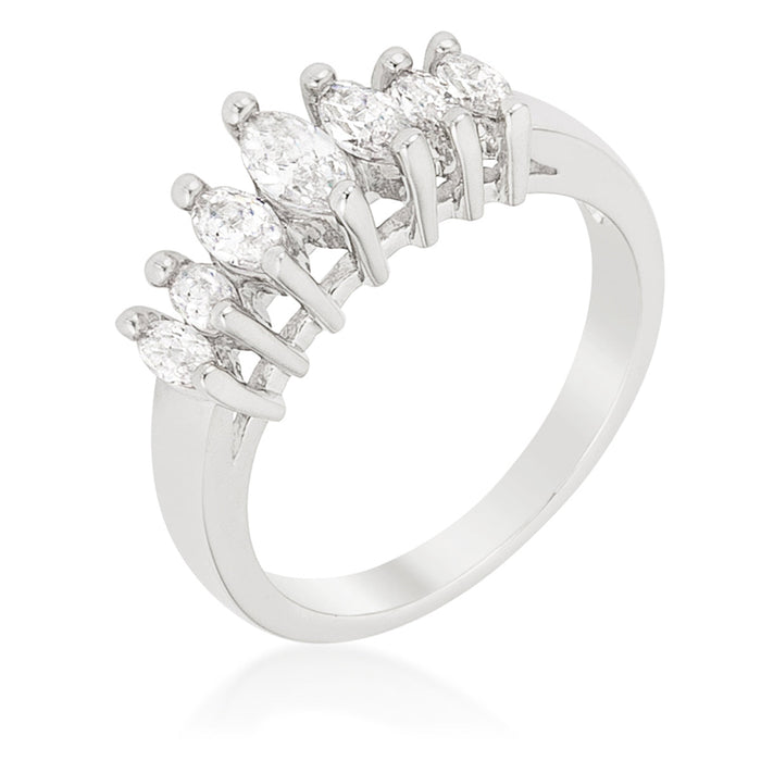 Avera Graduated Marquise Anniversary Band in Sterling Silver by Avera Group