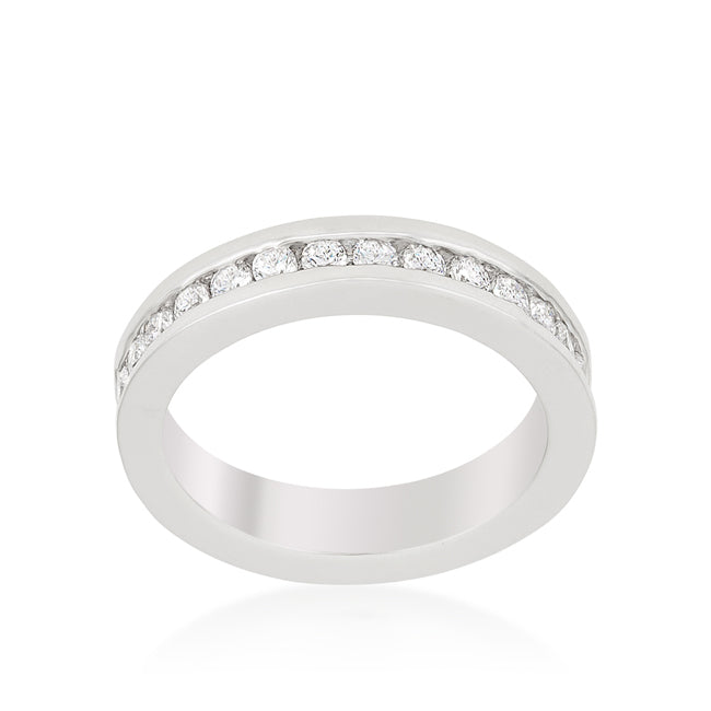 Avera Fine Jewelry Channel Set Eternity Band in Sterling Silver by Avera Group