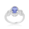 Avera Tanzanite Halo Pave Cocktail Ring in Light/Pastel Purple