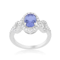 Avera Tanzanite Halo Pave Cocktail Ring in Light/Pastel Purple by Avera Group