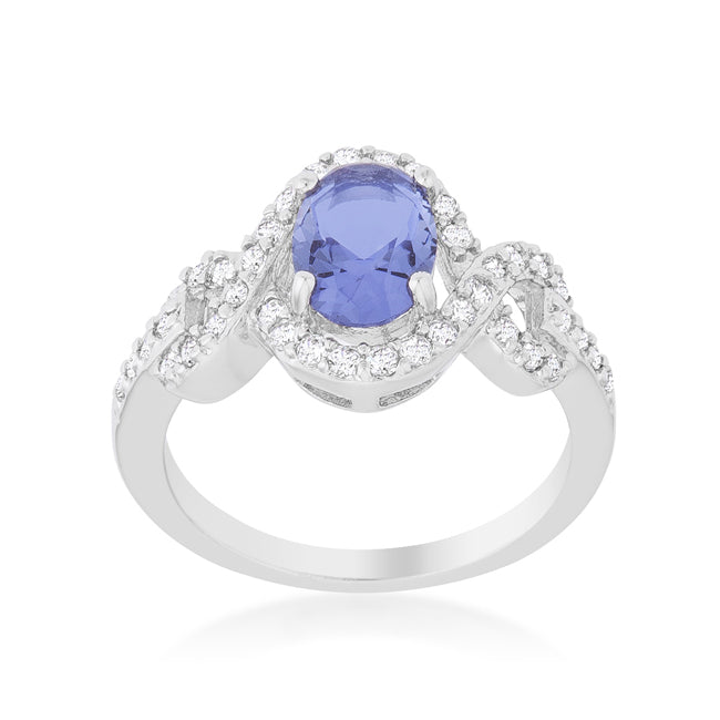 Avera Tanzanite Halo Pave Cocktail Ring in Light/Pastel Purple by Avera Group