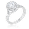 Avera Elegant Oval Wedding Ring Set in Sterling Silver