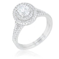 Avera Elegant Oval Wedding Ring Set in Sterling Silver by Avera Group