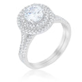 Avera Pave Round Wedding Ring Set In Sterling Silver by Avera Group