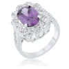 Avera Amethyst Oval Classic Ring in Sterling Silver