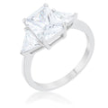 Avera Classic Princess Cut Engagement Ring With Baguette Accents by Avera Group