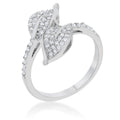 Avera Liana 0.1ct Cubic Zirconia Leaf Wrap Ring in Silver by Avera Group