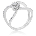Avera 0.4ct Cubic Zirconia Delicate Floral Wrap Ring in Pink by Avera Group